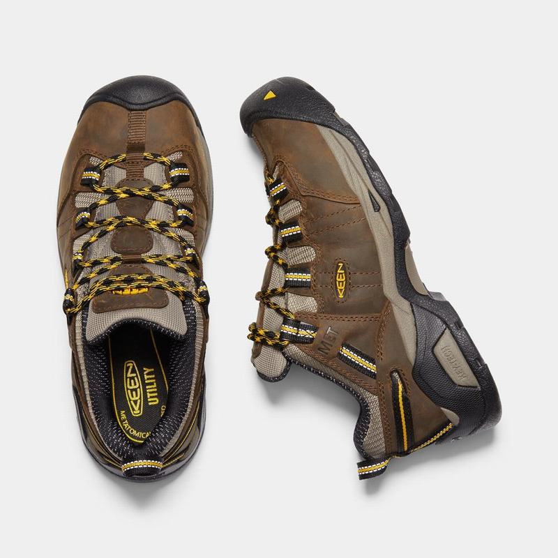 Keen Detroit Xt Int. Met Steel Toe Womens Work Shoes Brown/Gold Factory Outlet NZ (1864-OUHLQ)